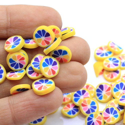 New Charms Bunte runde orange geformte Polymer Clay handgemachte Handwerk Ornamente Diy Nail Arts Clay Factory Supply