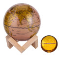 Globo del mondo in PVC in plastica 14 cm con base in legno