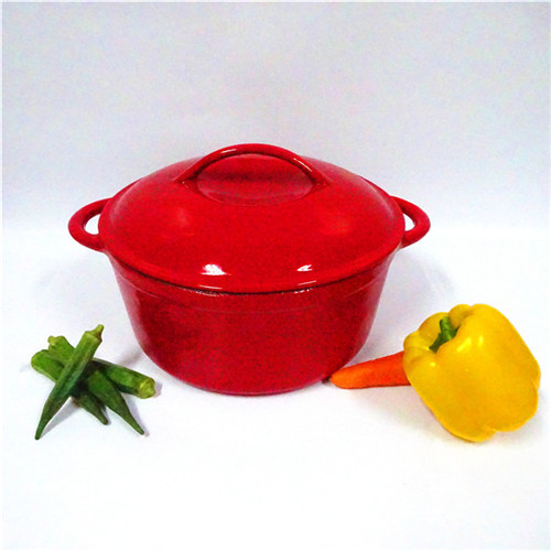 colorful enamel round cast iron casserole