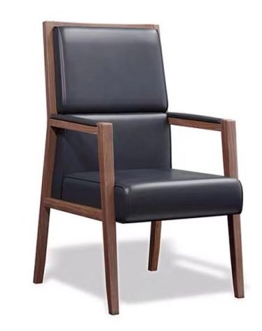 Cadeira de conferência de couro PU com estrutura de madeira Wood Frame PU Leather Conference Chair