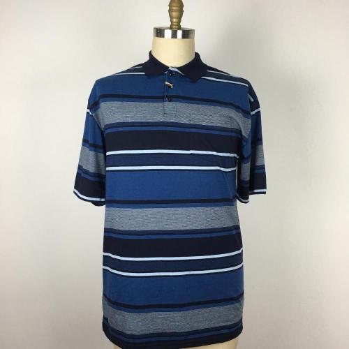 Custom Design Stripes Washed Yarn Dyed Polo T-shirt