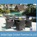 Dodrefn gwiail patio hamdden set rattan gardd 4cc