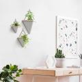 2 Pack Ceramic Geometric Wall Planters