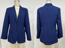 Blue Slim Women's Suit Jacket