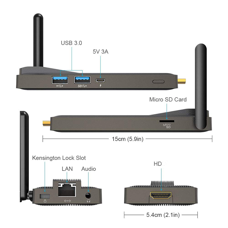 AWOW Factory Outlet Fanless mini pc Computadora portátil TV Stick Intel J4105 Win 10 Memoria 64GB de la fábrica de Shenzhen