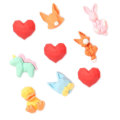 100 piezas lindo Mini sección de dibujos animados Animal espalda plana corazón facetado resina cabujones Scrapbooking DIY joyería artesanía decoración accesorio