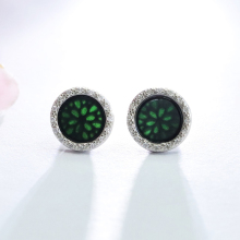 Wholesale Myanmar Jade and Precious Stone Gemstone Earrings in S925 Silver - Green Jade Stud Earrings