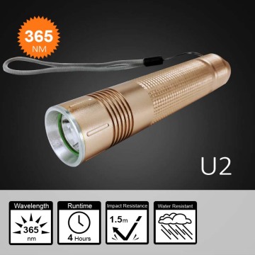 Money check led recharge mini uv torch light