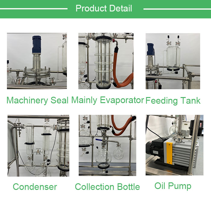 Thin film evaporator plant oil extraction equipment molecular distillation with Diffusion pump free