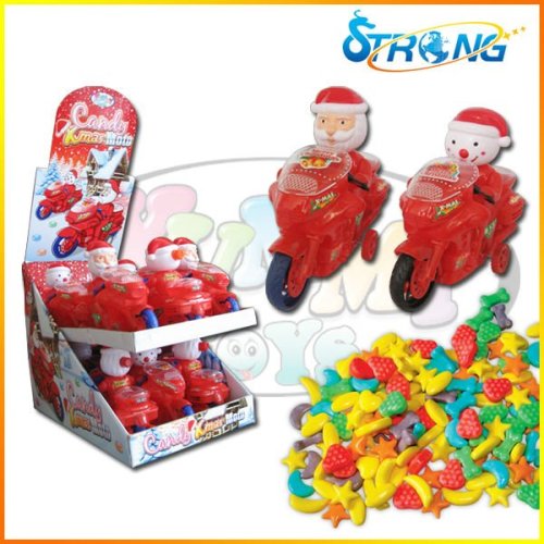 Christmas Santa Pull Back Moto Toys Candy
