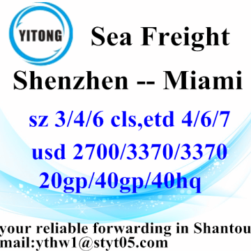 Shenzhen Cheapest Sea Freight rates to Miami