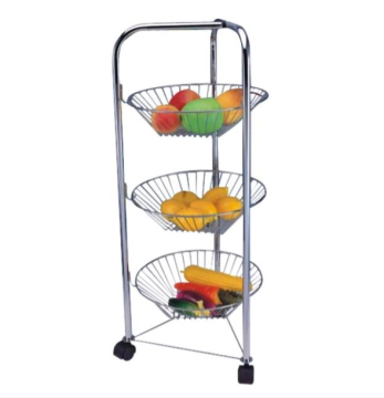 Three layer vegetable net storage cart with wheels