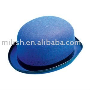 party carnival cheap blue england homburg bowler felt hat MH-0058