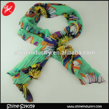 Latest fancy style big flower pretty women scarf