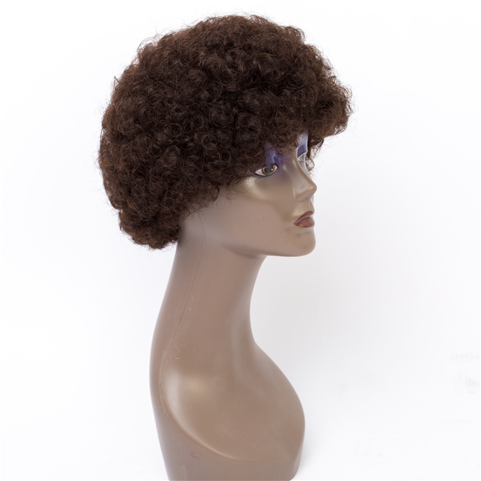 Double Drown  In Stock Afro Short Cut Top Quality  100% Human Hair Machine Made Wigs