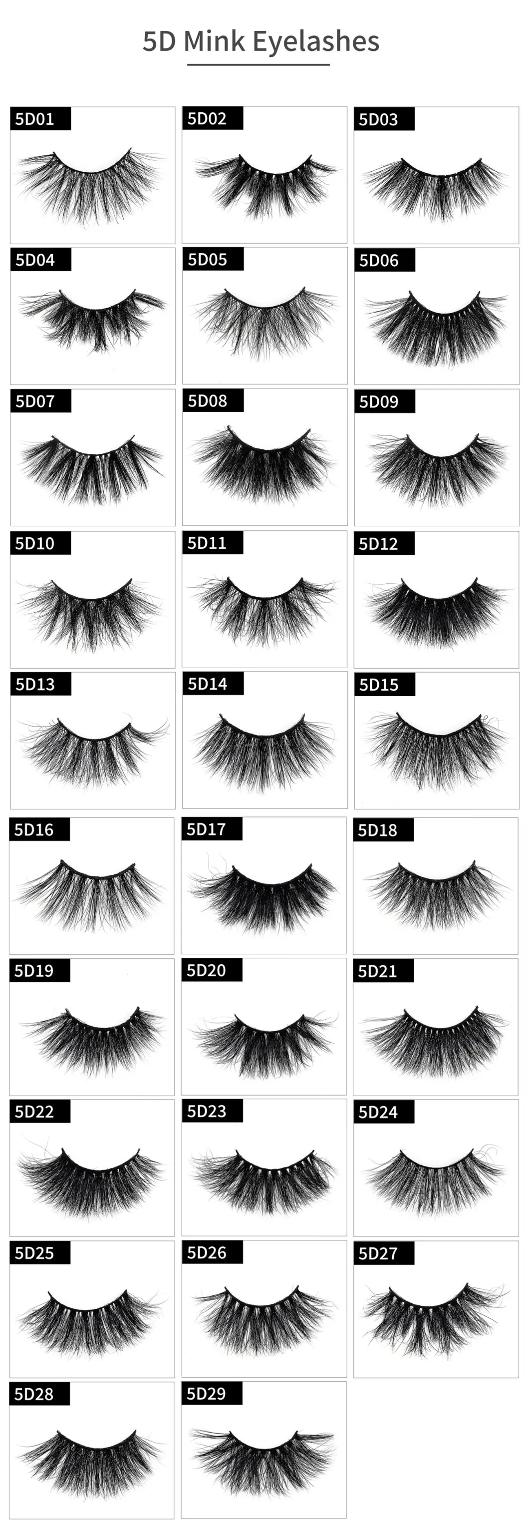 Premium Private Label Eye Lashes Wholesale 3D 5D 25mm Mink Eyelashes with Custom Packaging