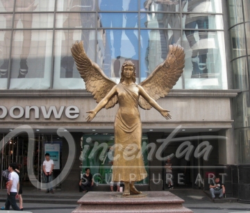 outdoor garden decoration metal craft bronze winged angel statue