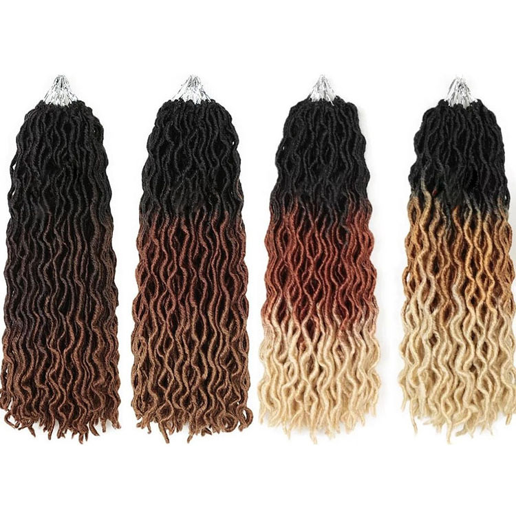 Gypsy Locs Wavy Nu Gypsy Faux Locs Crochet Hair Extensions Gypsy Locks Solid And Ombre Color Synthetic Hair For Braiding 18 Inch