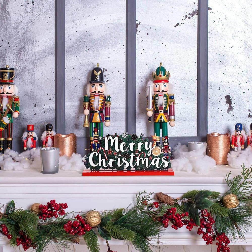 3 Ornamenti di Nutcracker di Babbo Natale in legno