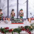 3 Wooden Santa Nutcracker Ornaments