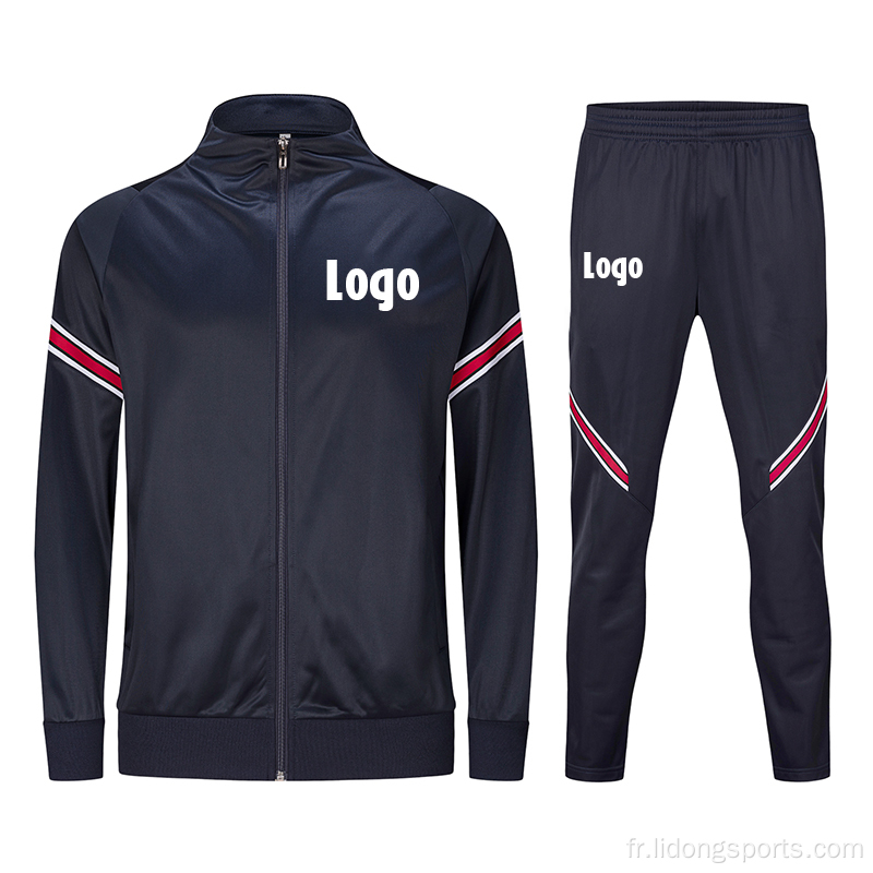 Costume sur piste de logo personnalisée combinaison de survêtement sportif pour hommes