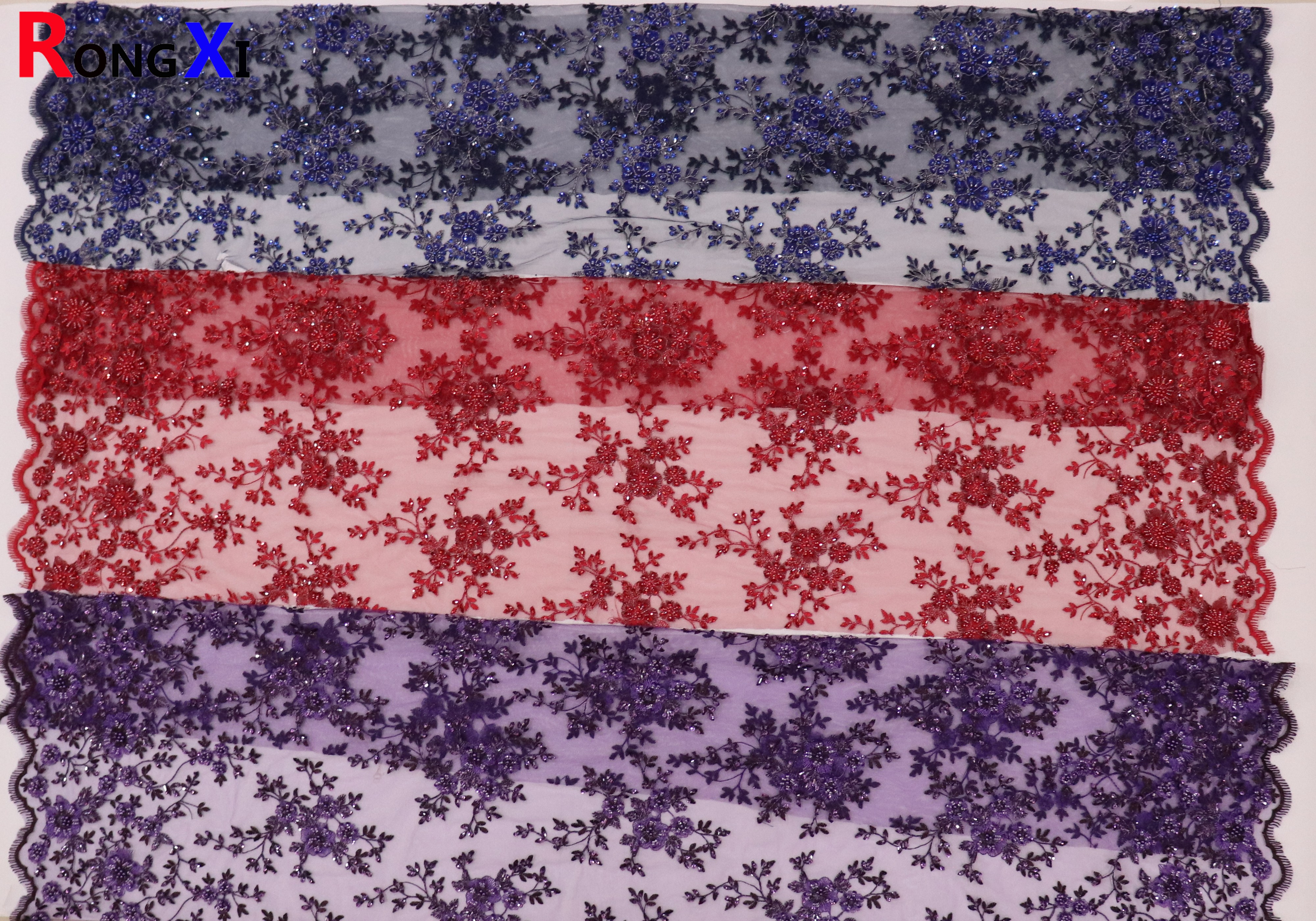 RXF1666 Brand New Laxary Bead Net Fabric With Low Price