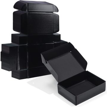 Black Corrugated Cardboard Mailer Boxes for Small Business Gift Packaging