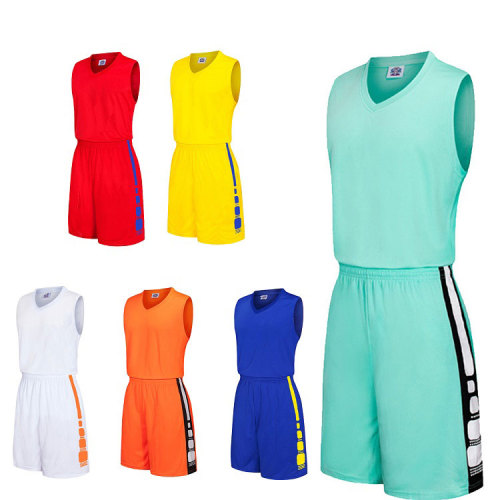 Simple wholesale basketball uniform blank jersey set