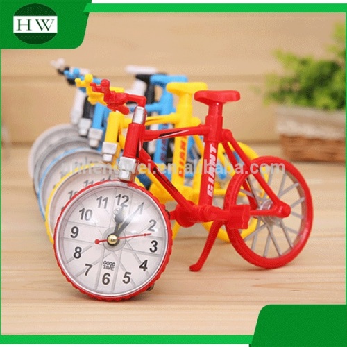 plastic mini cartoon funny creative table wake up light digital push bike cycle bicycle alarm clock