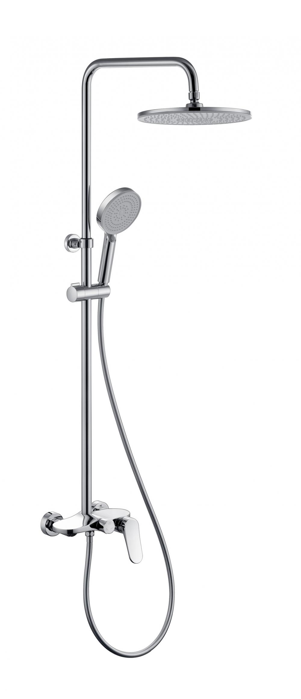 Wall Mounted Chromed Single Handle Shower Mixer Faucet