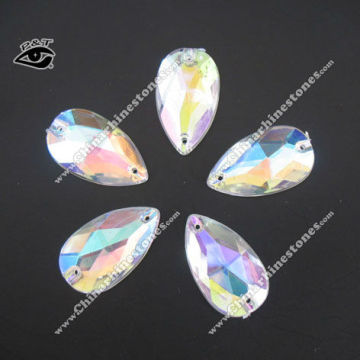 Sew on rhinestone flat back acrylic rhinestone teardrop 11*20mm