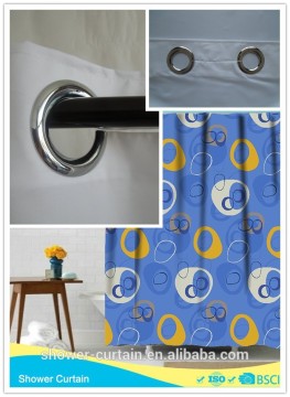 printed polyester fabric geometric blue shower curtain sets