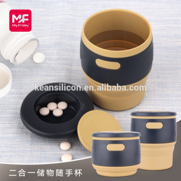 Food grade wholesale silicone coffee cup folding odorness 350ml Collapsible Silicone Coffee Cup