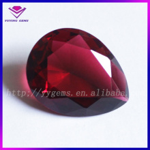 China Red Pear Shape Diamond Cut Glass Gems Gemstones for Garment