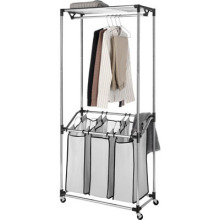 Laundry Center/laundry hamper, laundry cart with shelf for clothes , 3 removable bag OR407