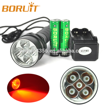 Underwater 100M 15W CREE XPE LED 620nm Red Light Dive Flashlight