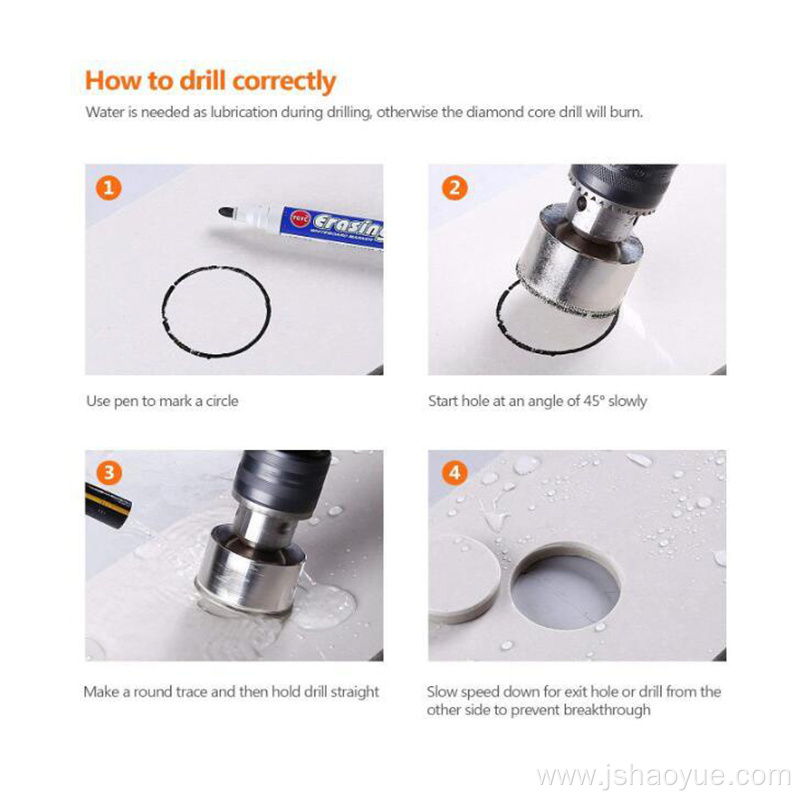 Hole Saw Drill Bits Diamond Coating Ceramics Porcelain