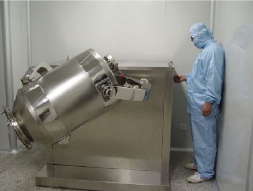 Three-dimensional high efficiency powder mixer