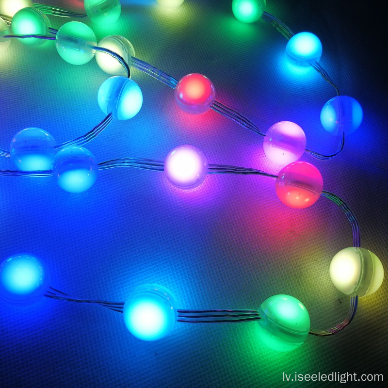 Mini sfēra RGB LED Ziemassvētku bumbiņas virkne