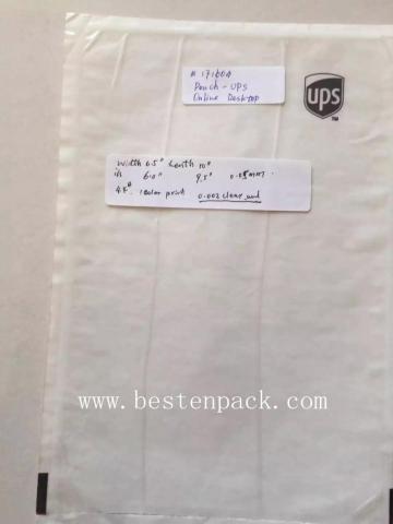 UPS top loading black printed packing list envelope