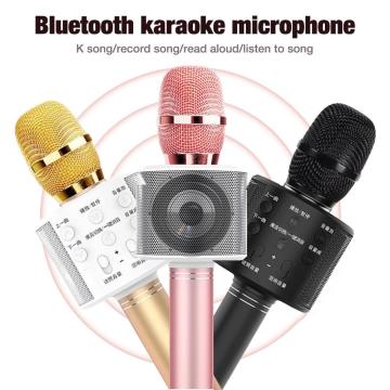 Portable Wireless Karaoke Microphone Bluetooth 5.0 Handheld Speaker Home KTV Player With Dancing LED Lights Record Function