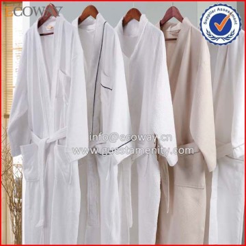 5star embroidered luxury hotel mens velour bathrobe/cotton quilted bathrobe