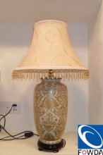 FOWDA gold-decorated ceramic crystal table lamp