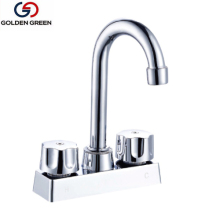 4 inch Zinc & Brass Bthroom Basin Faucet with Zinc Alloy / Plastic Handle