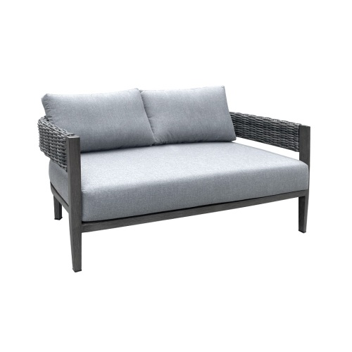 Patio Deep Seating Teak PE Wicker Outdoor Sofa