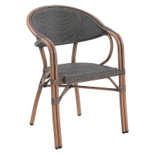 French Outdoor Restaurant Furniture: Garden Dining Mesh Rattan Bistro Chairs