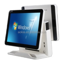 AK-915TD Dual Touch Screen POS System for Restaurants with Multilingual Management Software