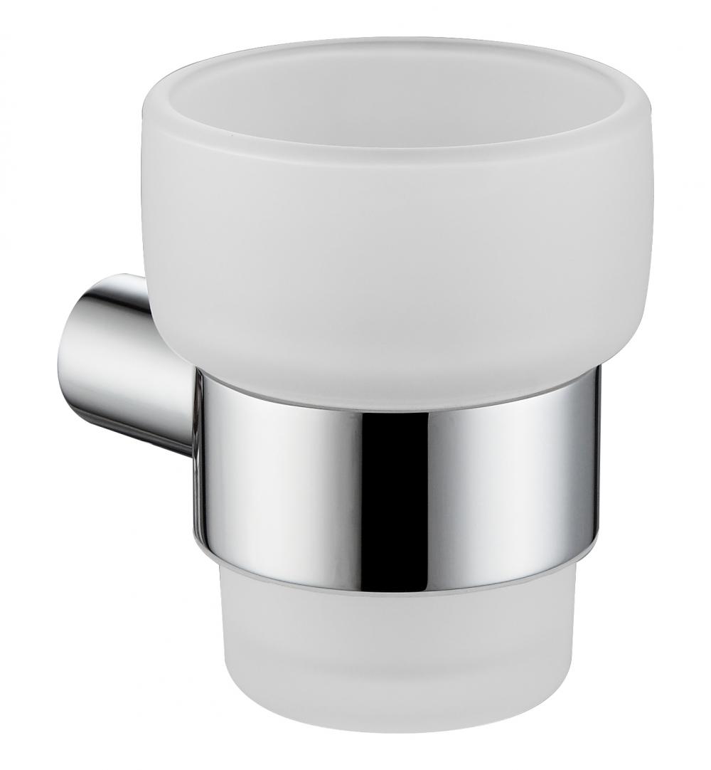 Brass Toothbrush Holder With Frosted Glass Cup