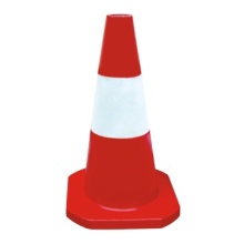500mm Flexible Red Rubber Traffic Cone with Reflective Sheeting