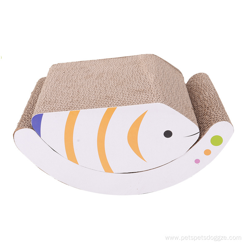 Fish Shape Cat Grinding Paw Toy Scratcher Cardboard